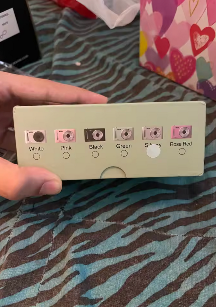 Gift box showing the available Sunfilms camera colours